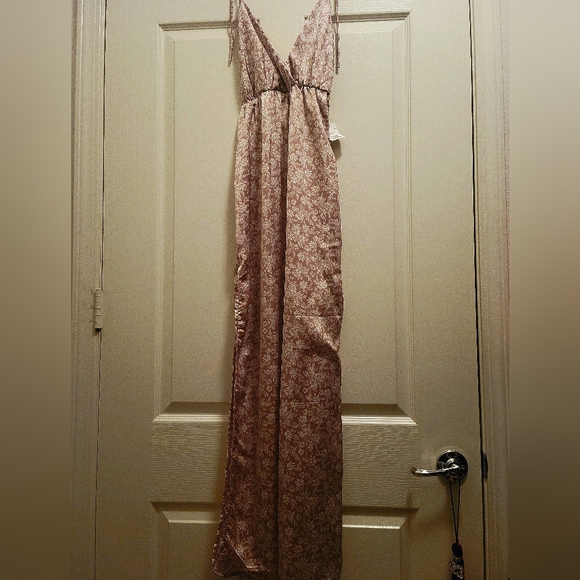 Satin Misty Rose Maxi Dress, Small - Picture 2 of 2